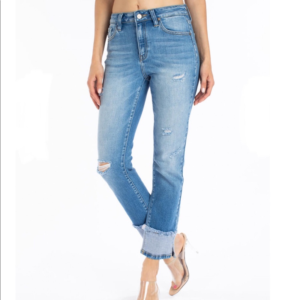 KANCAN Light Washed Distressed Jeans - Picture 2 of 5